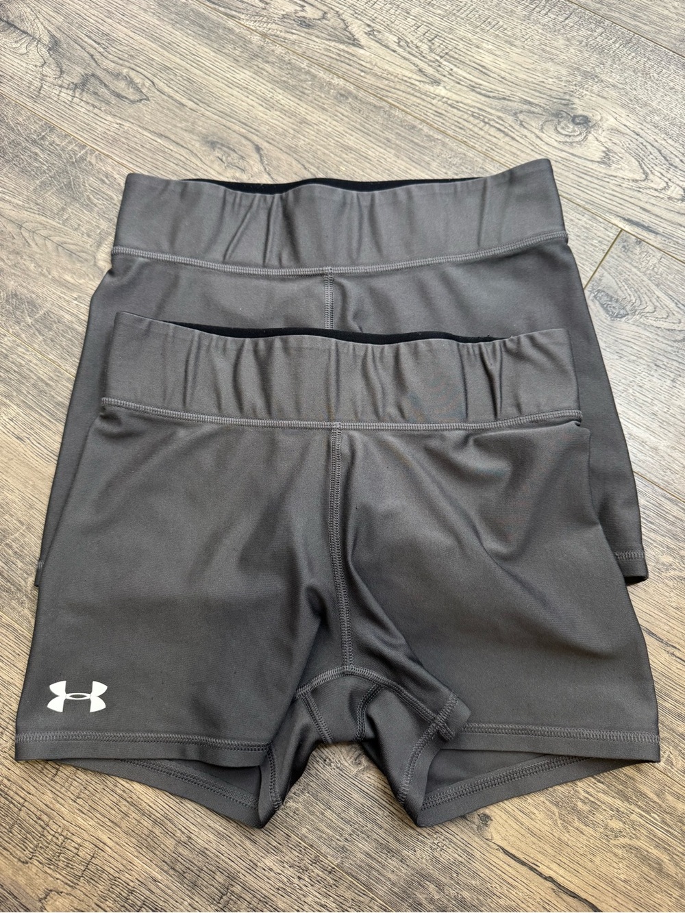 Under Armour Gray Heat Women's Compression Bike Shorts - 2 Pack